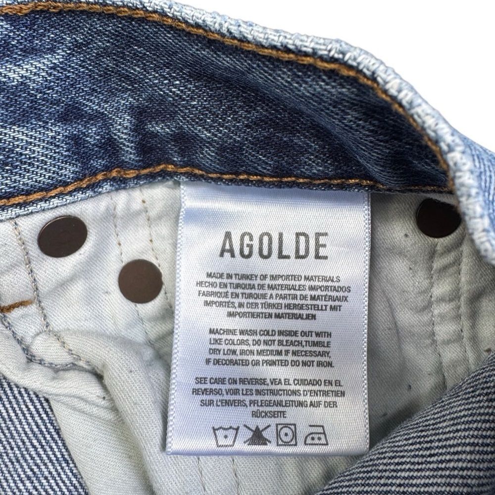 Agolde x Revolve Women's Cutoff Organic Denim Jean Shorts Size 24 - Picture 6 of 8